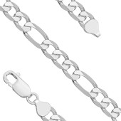 Bratara barbati argint rodiat model figaro 8 mm x 22 cm DiAmanti FigaroC250-22cm-SL